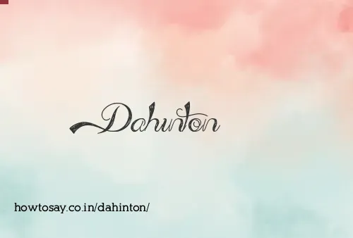 Dahinton