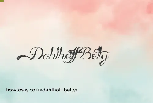 Dahlhoff Betty