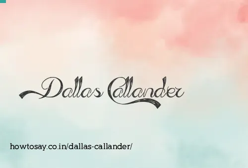 Dallas Callander