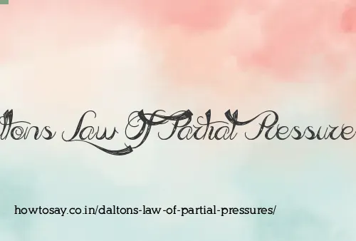 Daltons Law Of Partial Pressures