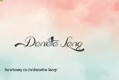 Danetta Lang
