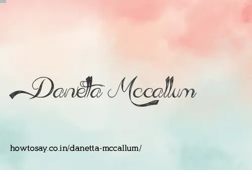 Danetta Mccallum