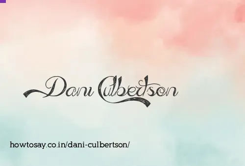 Dani Culbertson
