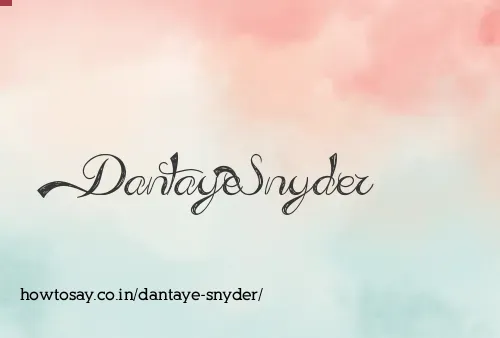 Dantaye Snyder