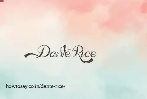 Dante Rice