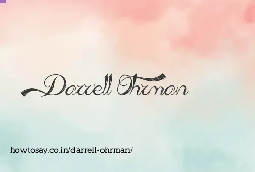 Darrell Ohrman