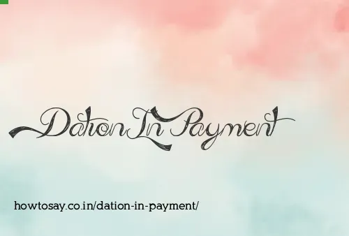 Dation In Payment