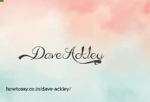Dave Ackley
