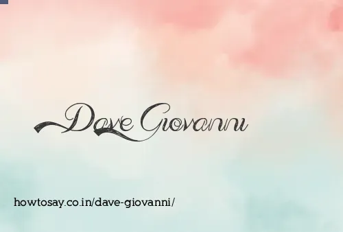 Dave Giovanni