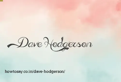 Dave Hodgerson