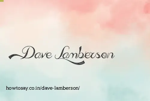 Dave Lamberson