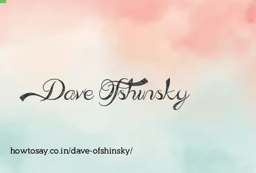 Dave Ofshinsky