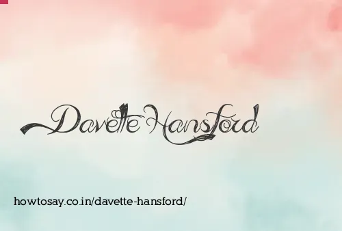 Davette Hansford