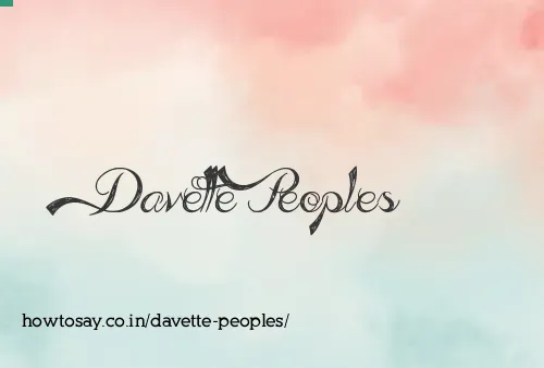 Davette Peoples