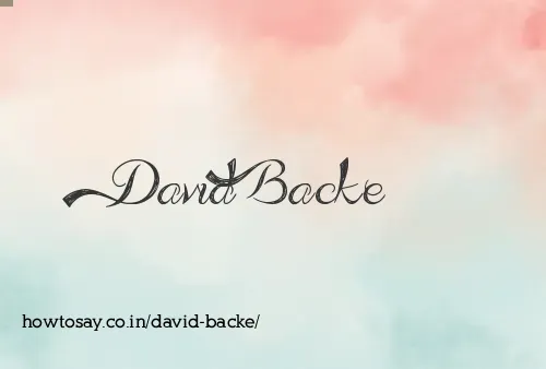 David Backe