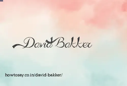 David Bakker