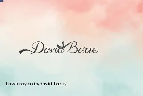 David Barie
