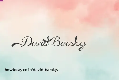 David Barsky