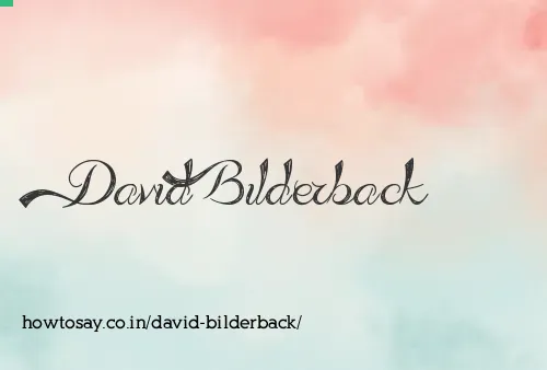David Bilderback