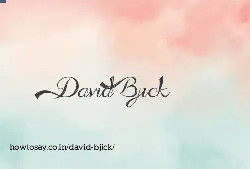David Bjick