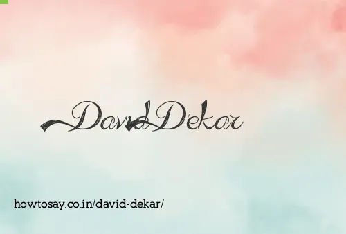 David Dekar