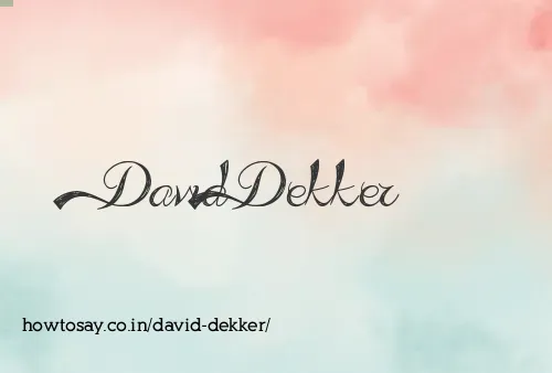 David Dekker