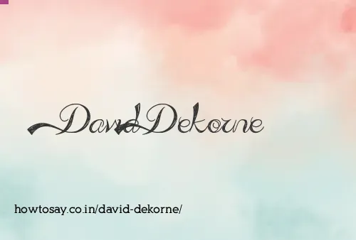 David Dekorne