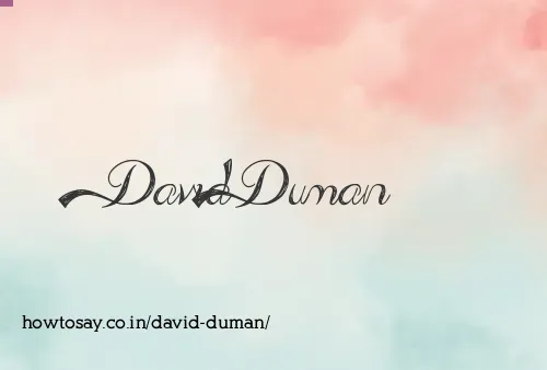 David Duman