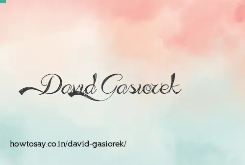 David Gasiorek