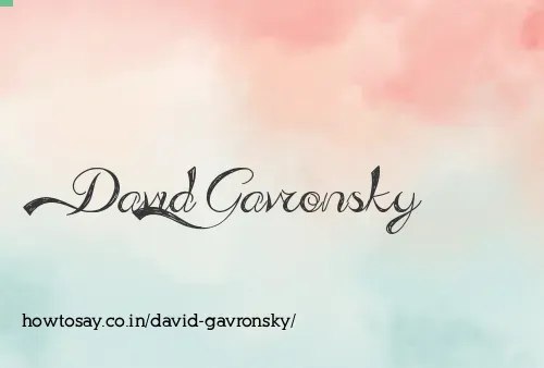 David Gavronsky