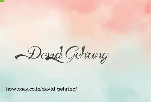 David Gehring