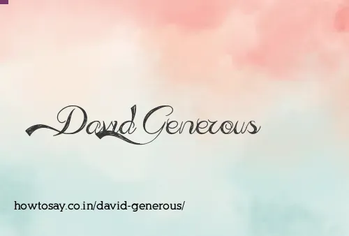 David Generous