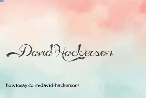 David Hackerson