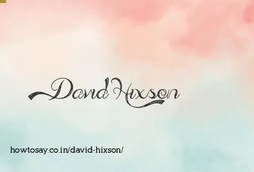 David Hixson