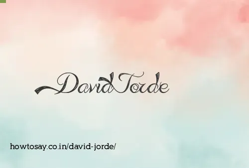 David Jorde