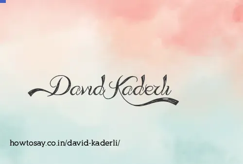 David Kaderli