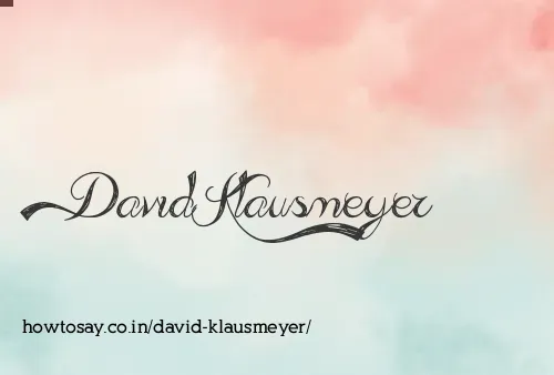David Klausmeyer