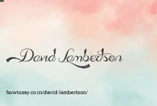 David Lambertson