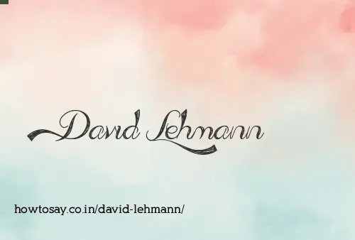 David Lehmann
