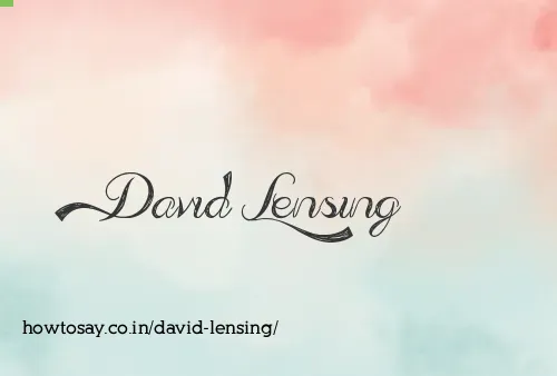 David Lensing