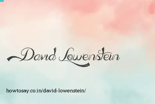 David Lowenstein