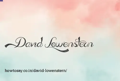 David Lowenstern