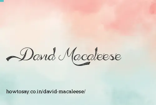 David Macaleese