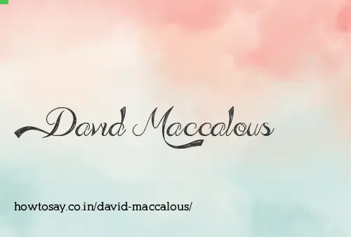 David Maccalous