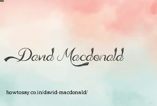 David Macdonald