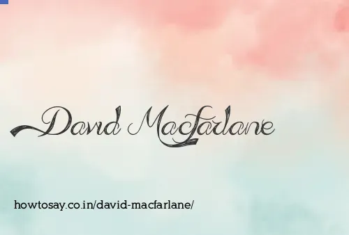 David Macfarlane