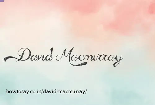 David Macmurray