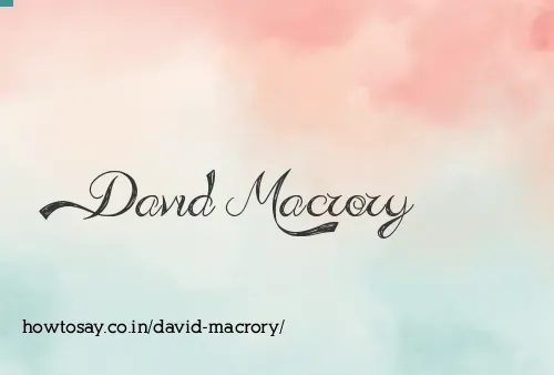 David Macrory