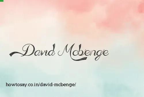 David Mcbenge
