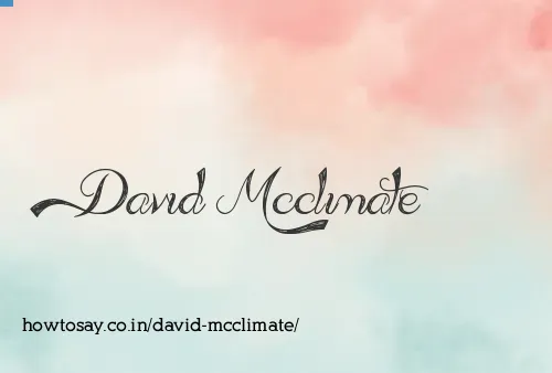 David Mcclimate